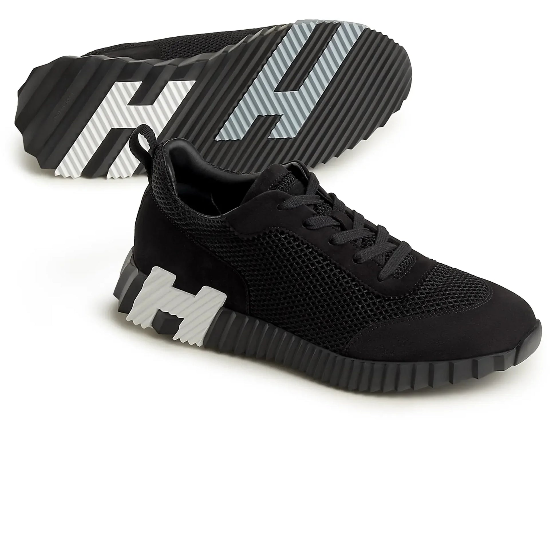 Hermes Black/White Mesh and Suede Bouncing