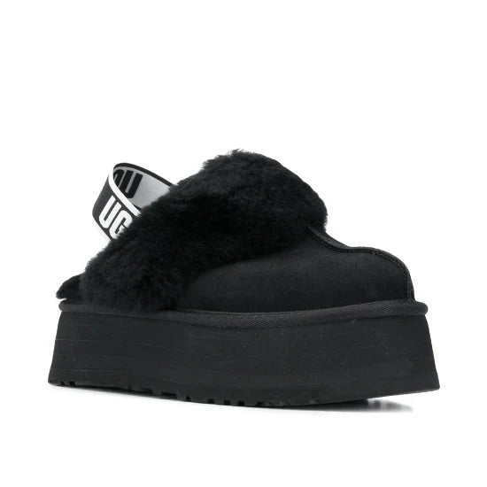 faux fur slingback mules