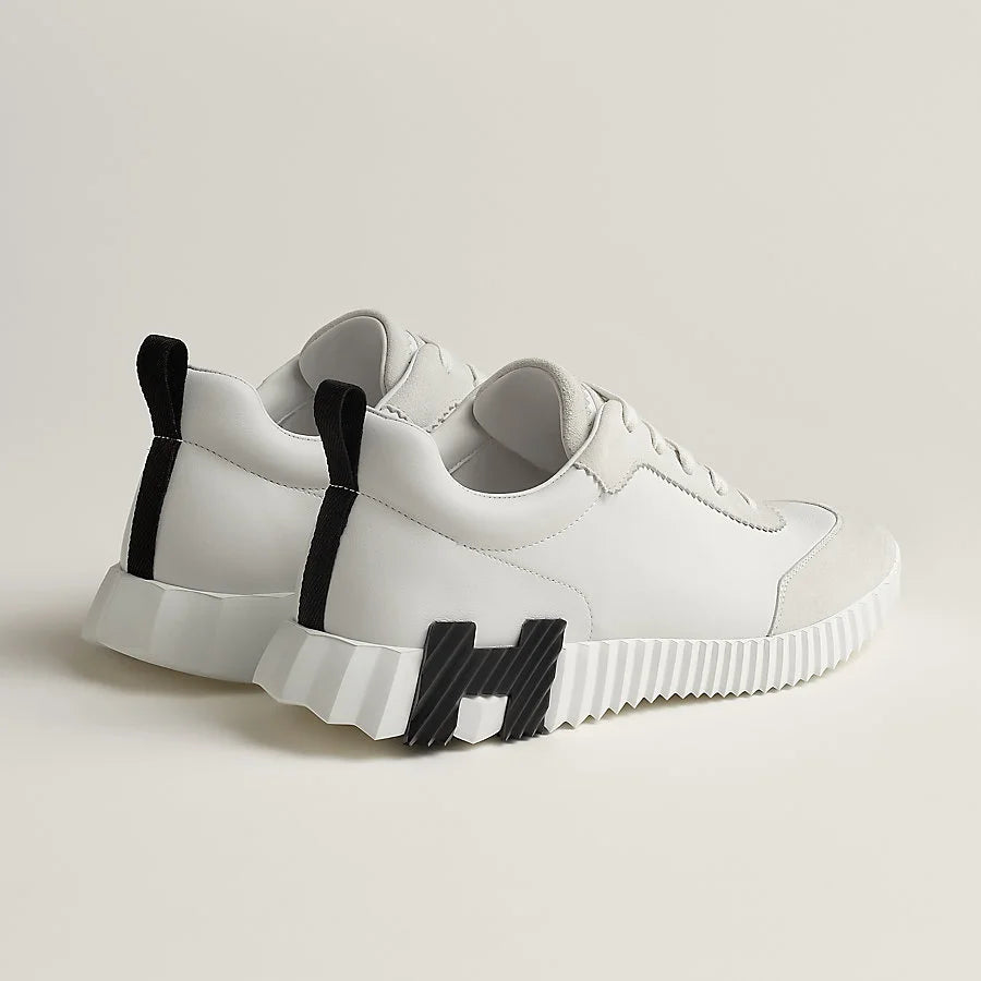 Hermes White/Black Mesh and Suede Bouncing