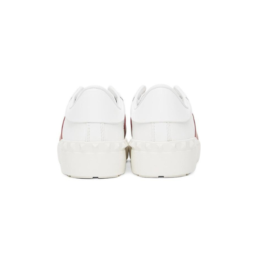 Valentino Garavani White & Red Back Studded Open Sneakers