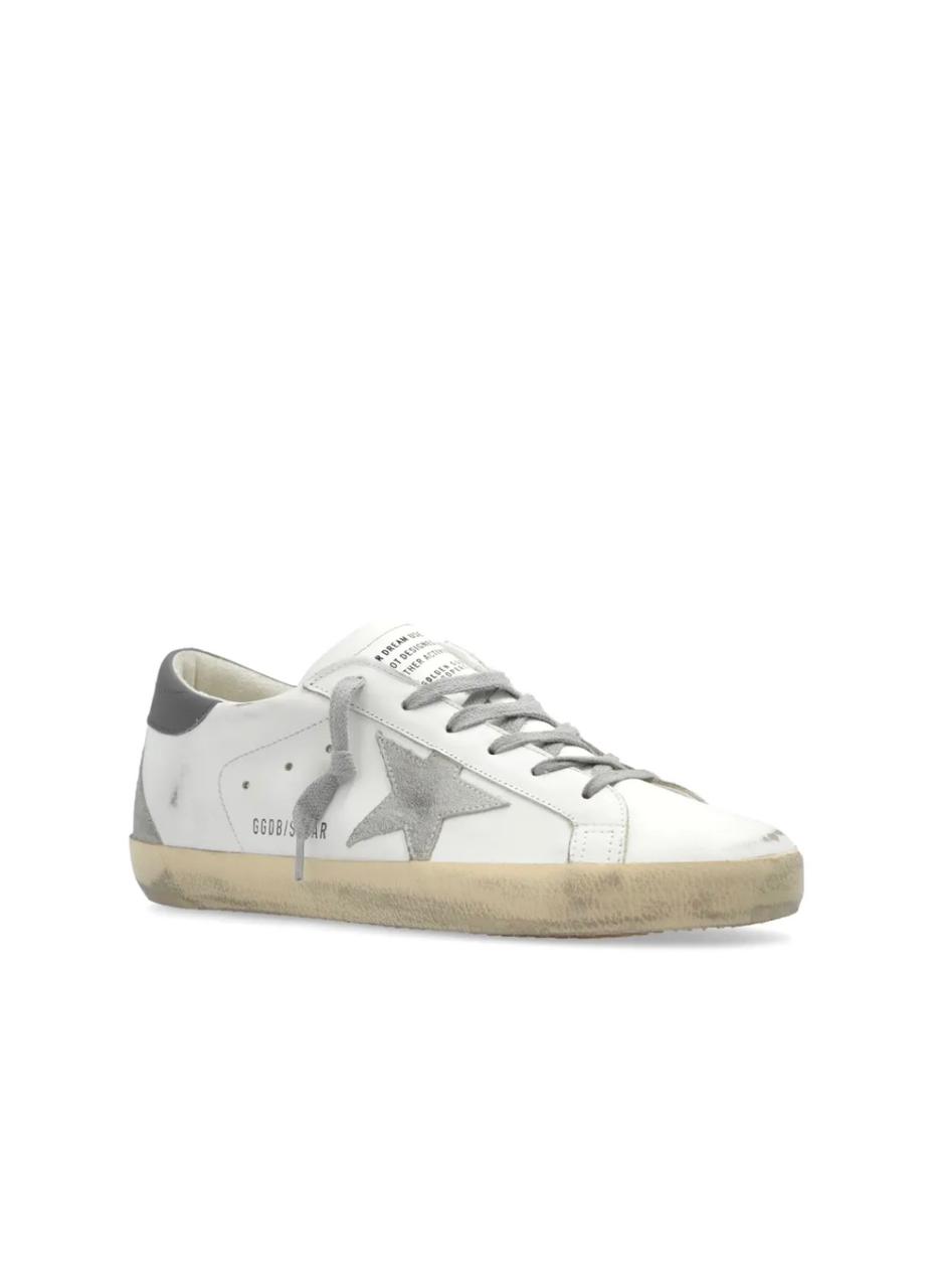 Golden Goose Leather Super Star Sneakers in White Grey