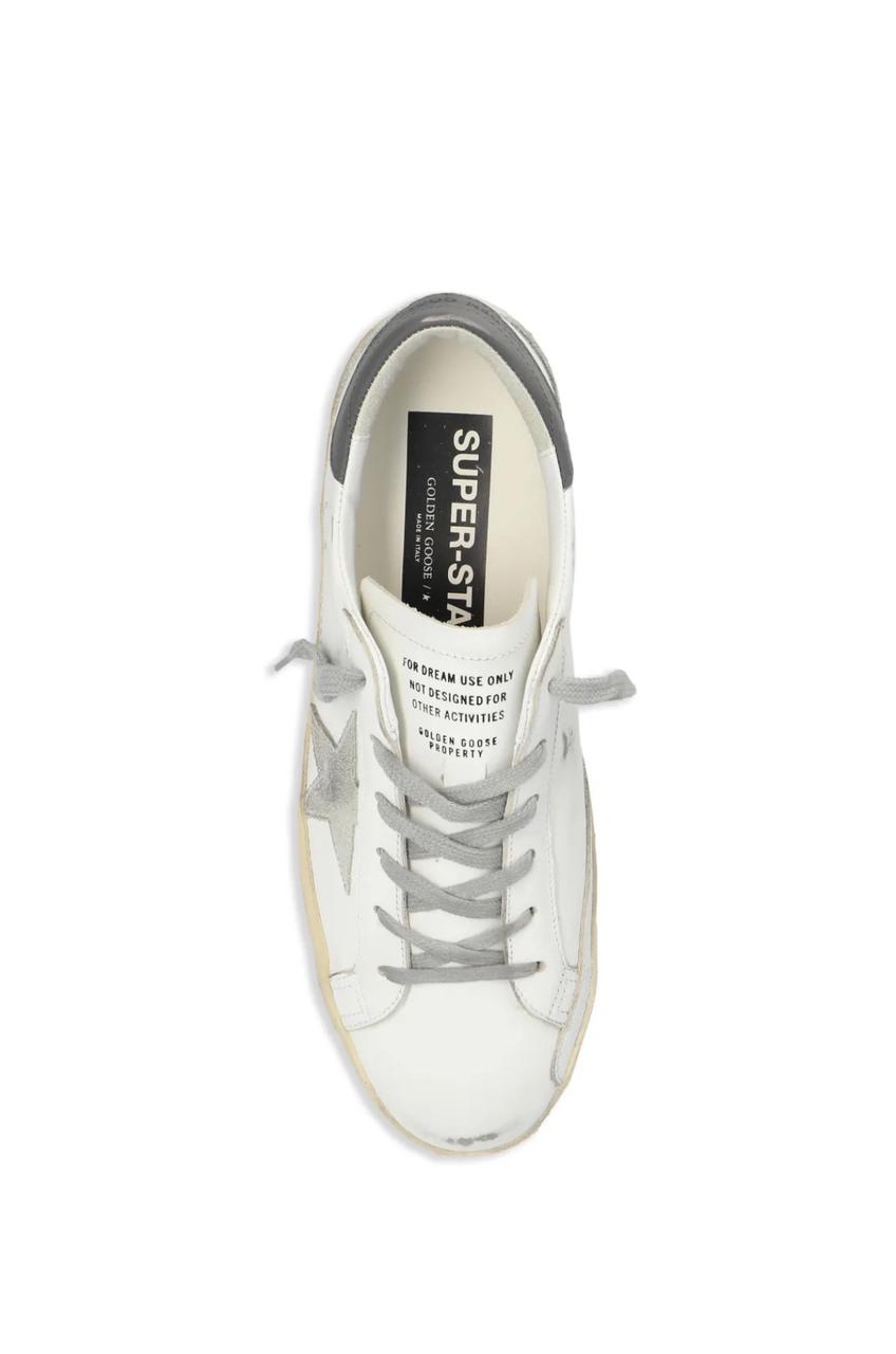 Golden Goose Leather Super Star Sneakers in White Grey