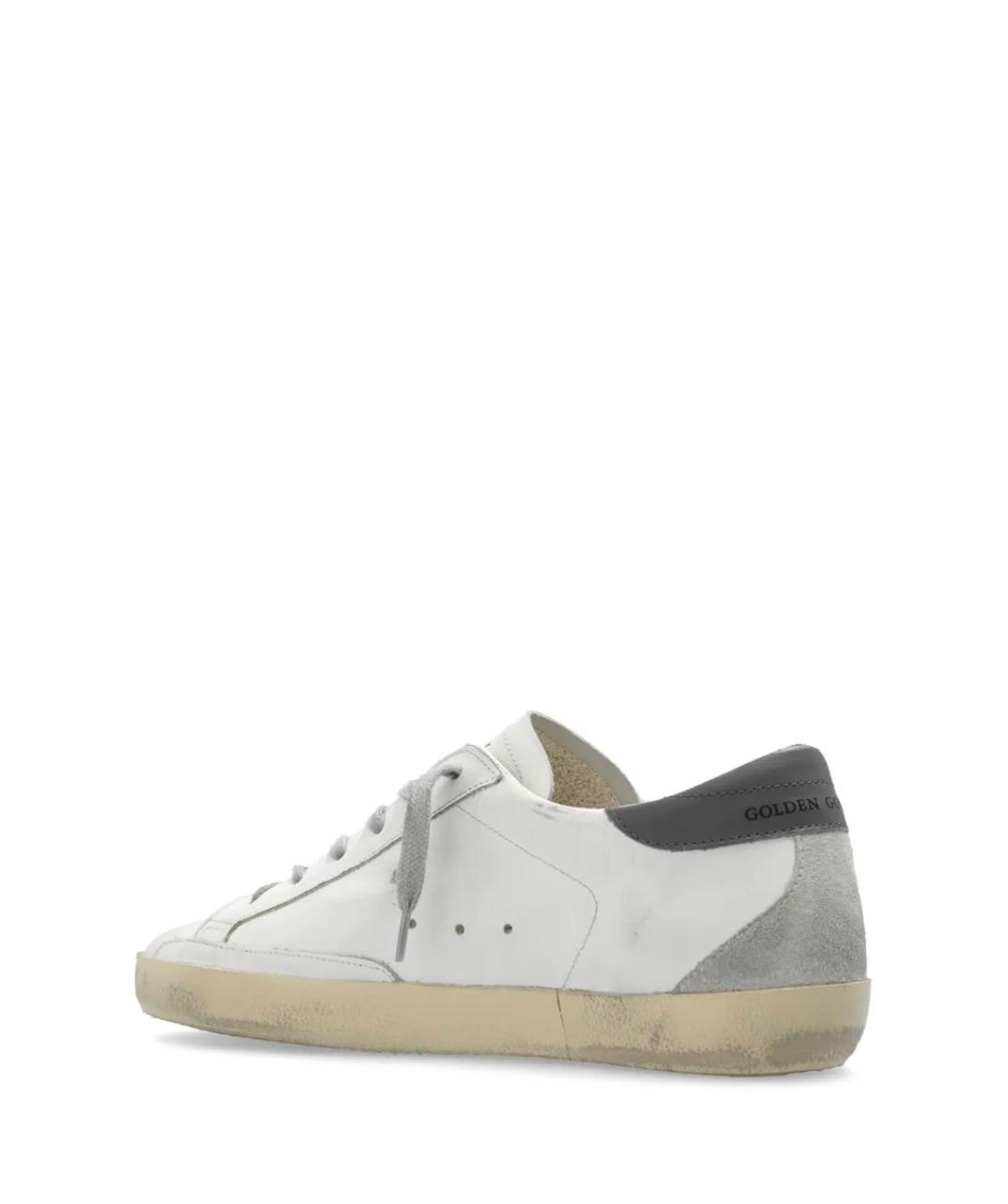 Golden Goose Leather Super Star Sneakers in White Grey