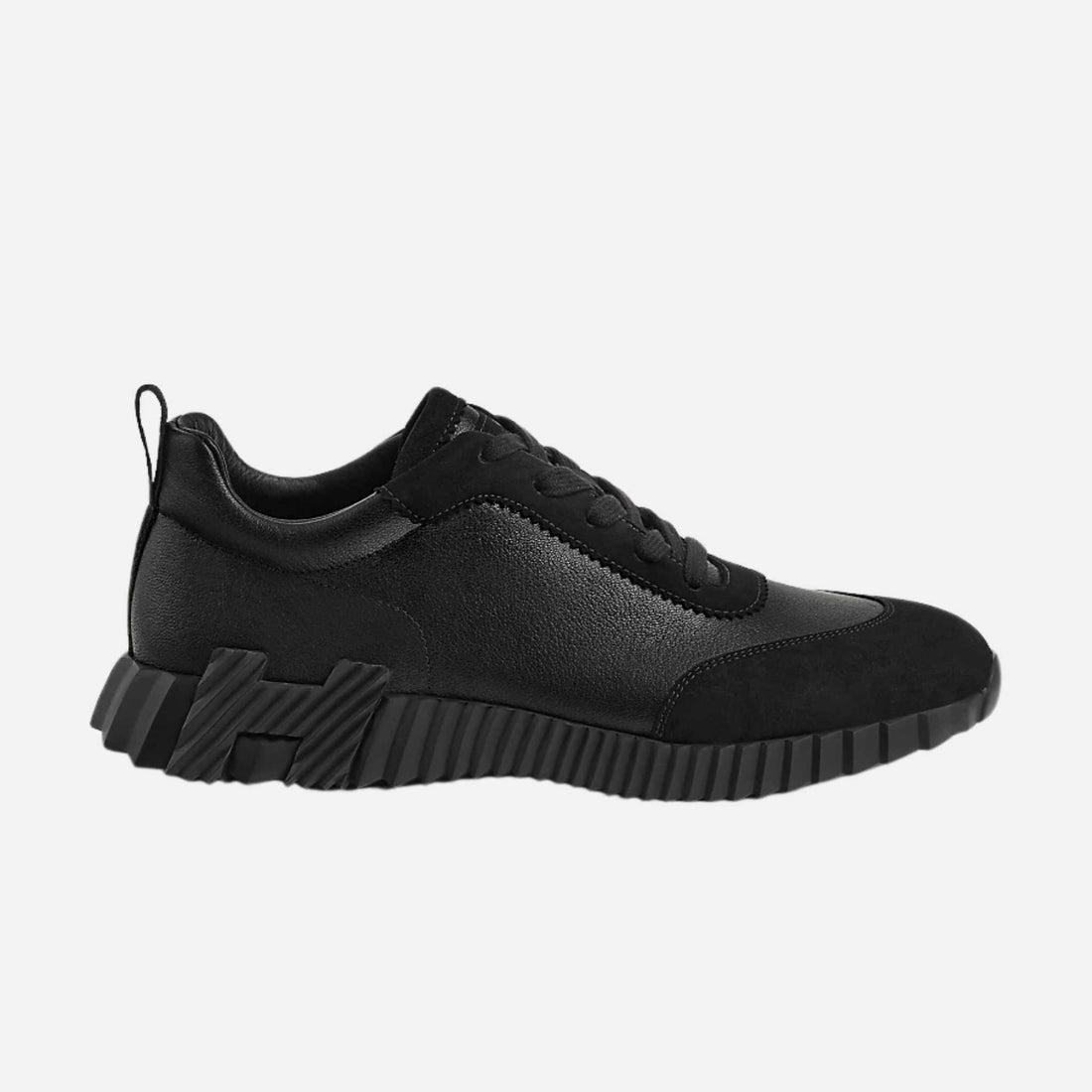 Hermes Leather and Suede Bouncing sneaker All Black