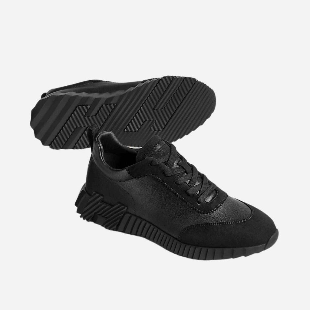 Hermes Leather and Suede Bouncing sneaker All Black