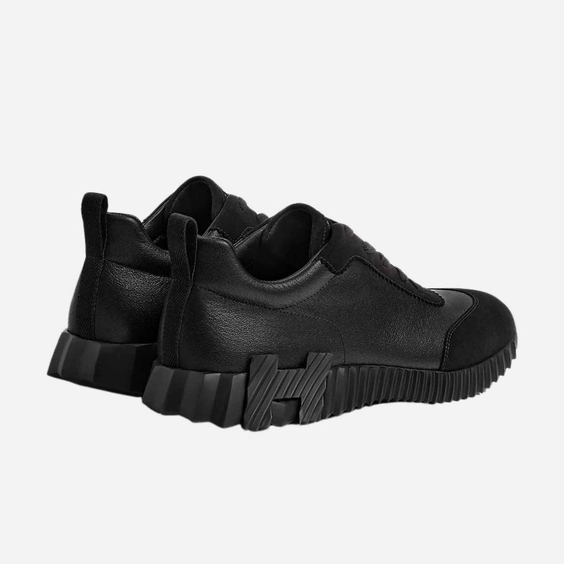 Hermes Leather and Suede Bouncing sneaker All Black