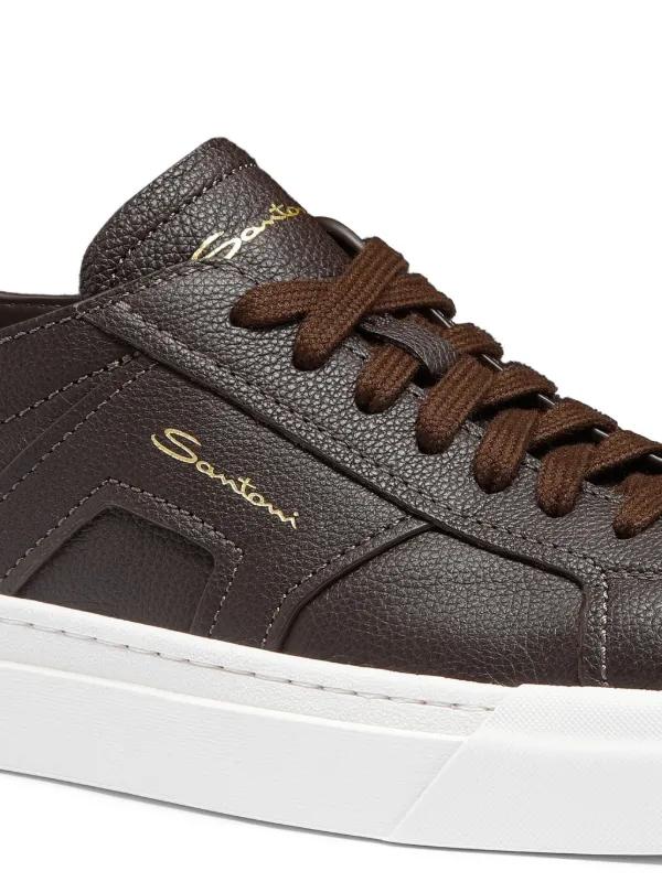 Santoni Double Buckle Sneakers | Brown