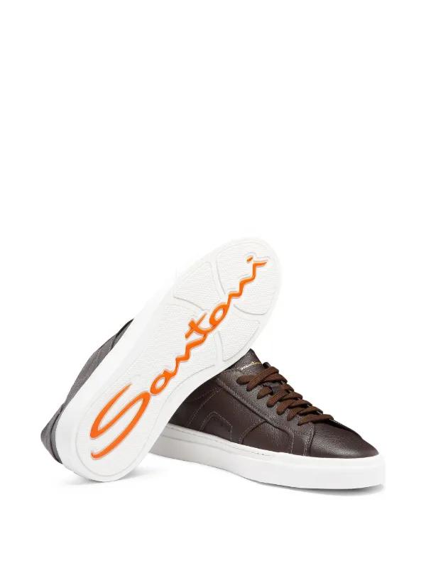 Santoni Double Buckle Sneakers | Brown