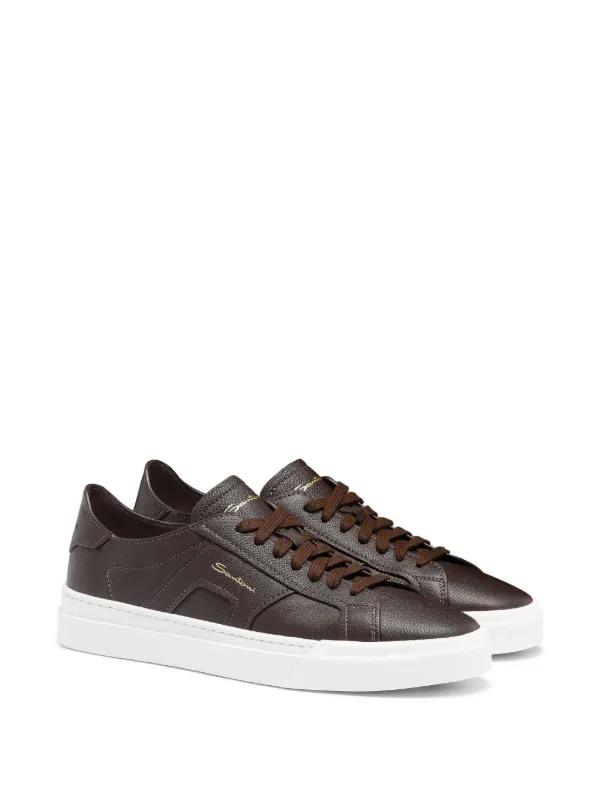 Santoni Double Buckle Sneakers | Brown