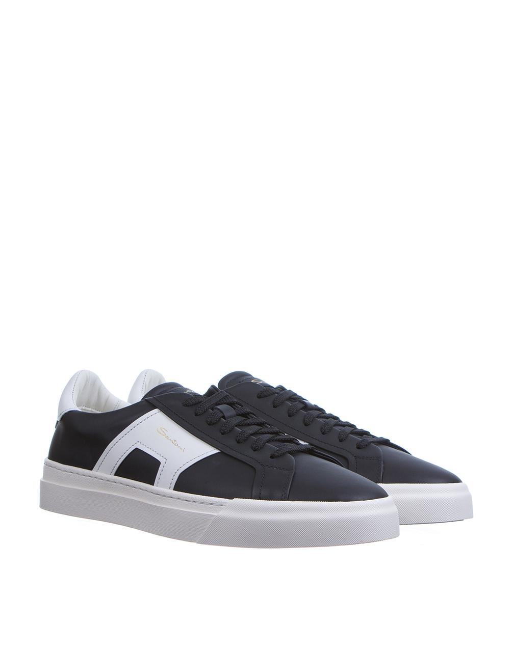 Santoni Double Buckle Sneakers | Navy