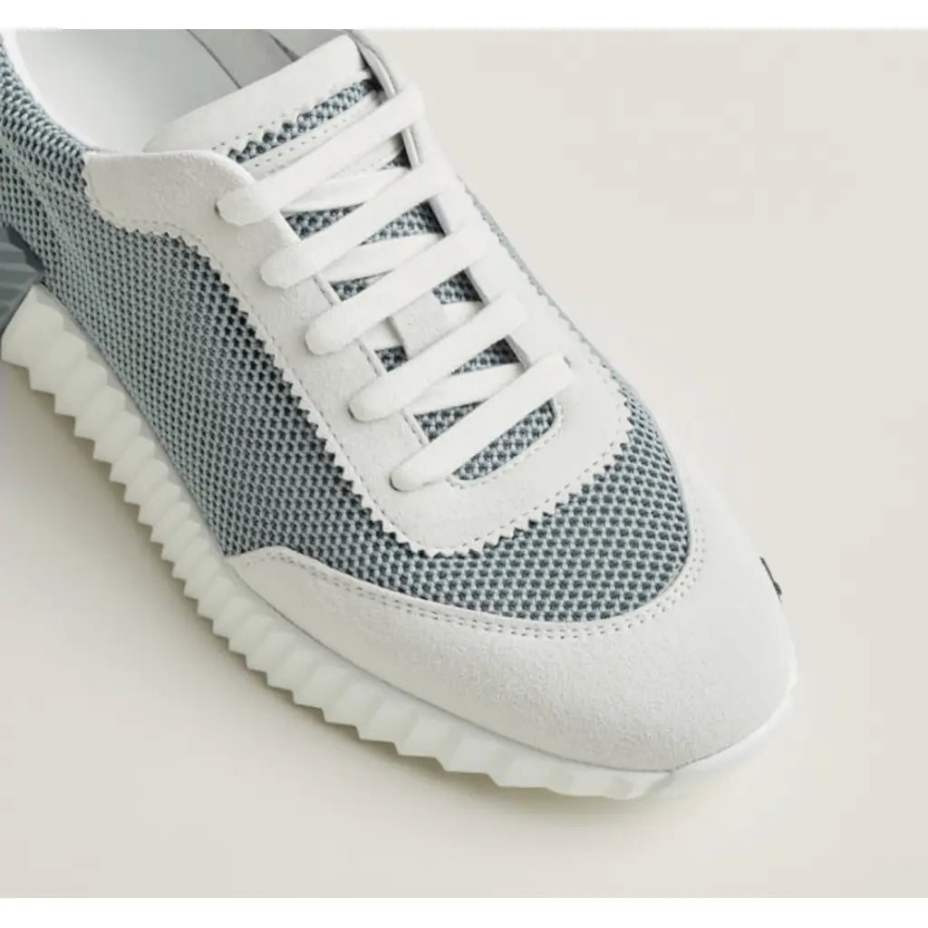 Hermes green/Grey Mesh and Suede Bouncing