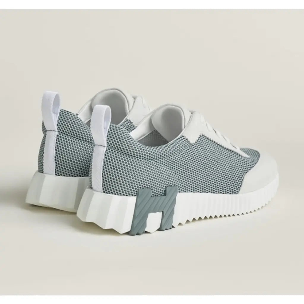 Hermes green/Grey Mesh and Suede Bouncing