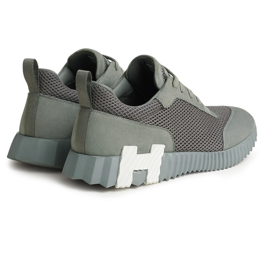 Hermes Grey/green Mesh and Suede Bouncing