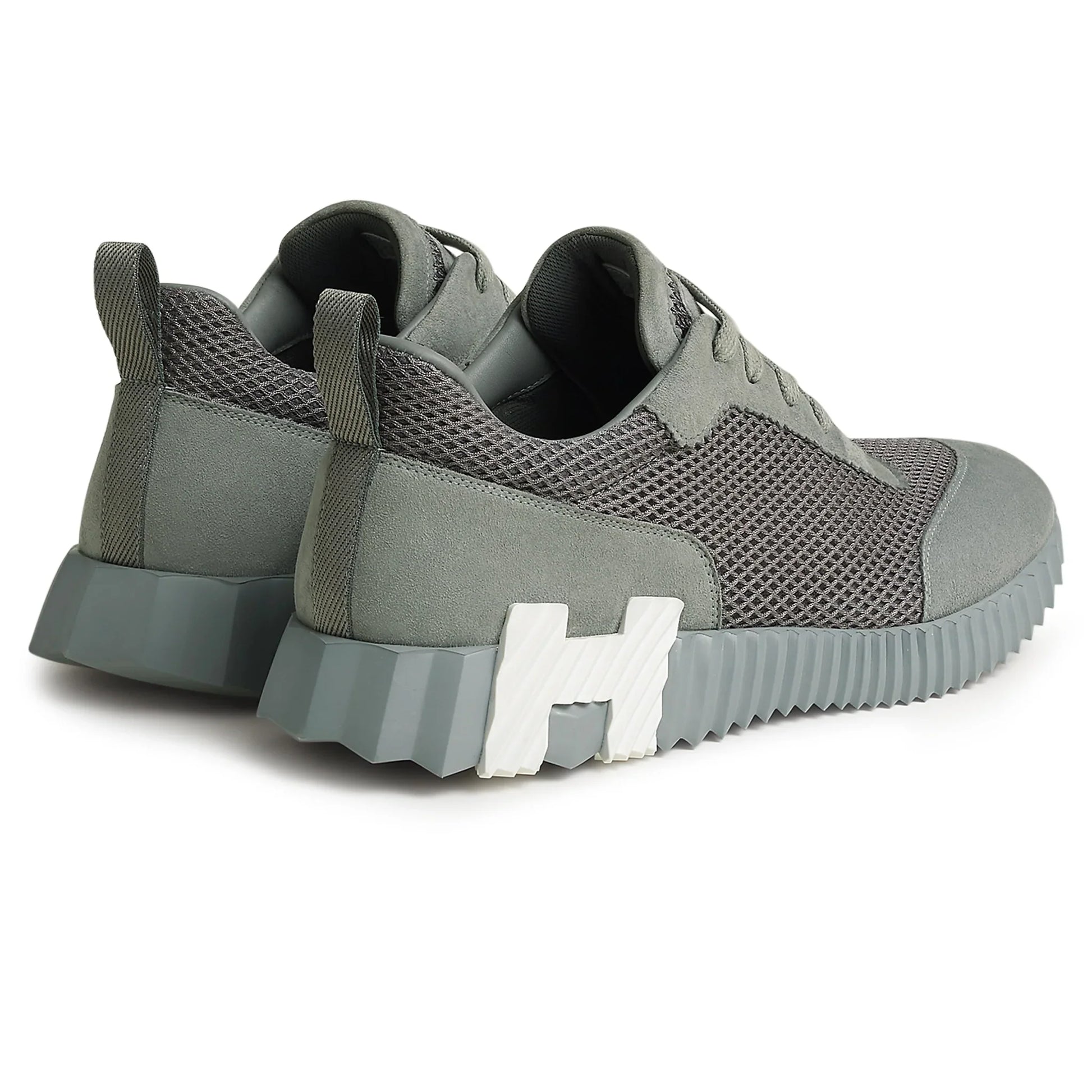 Hermes Grey/green Mesh and Suede Bouncing