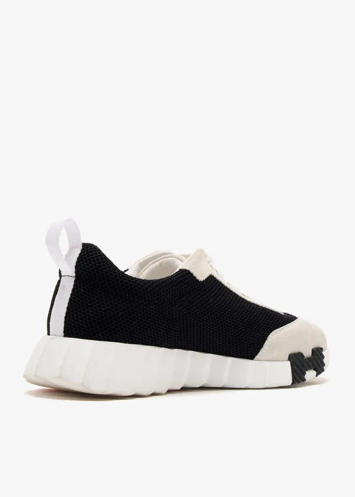 Hermes White/Black/orange Mesh and Suede Bouncing